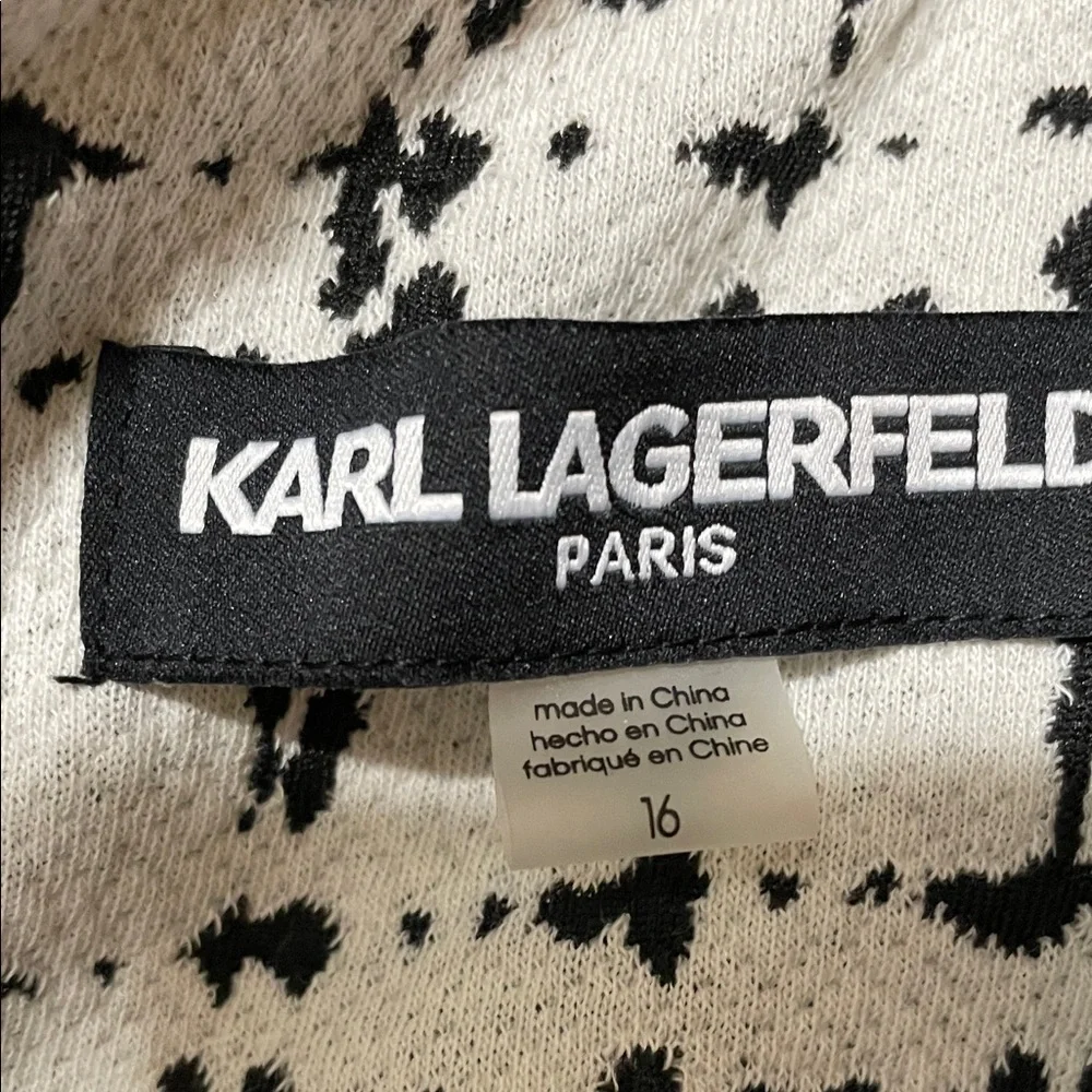 Karl Lagerfeld Black and White Patterned Midi Dress - Picture 2 of 8